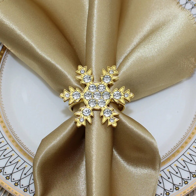 6Gb sudraba kalnu sniegpārsliņu salvešu gredzeni Ziemassvētku pusdienu galda klāšanai dzimšanas dienas kāzu galda salvešu turētājs HWC90