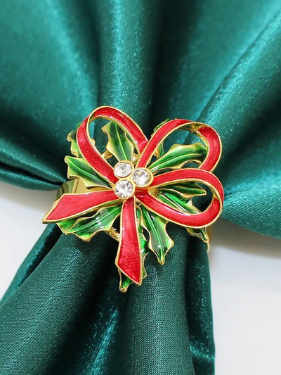 6Gb sudraba kalnu sniegpārsliņu salvešu gredzeni Ziemassvētku pusdienu galda klāšanai dzimšanas dienas kāzu galda salvešu turētājs HWC90