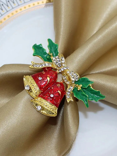 6Gb sudraba kalnu sniegpārsliņu salvešu gredzeni Ziemassvētku pusdienu galda klāšanai dzimšanas dienas kāzu galda salvešu turētājs HWC90