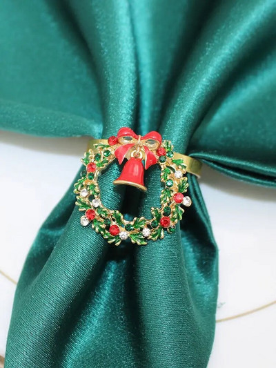 6Gb sudraba kalnu sniegpārsliņu salvešu gredzeni Ziemassvētku pusdienu galda klāšanai dzimšanas dienas kāzu galda salvešu turētājs HWC90