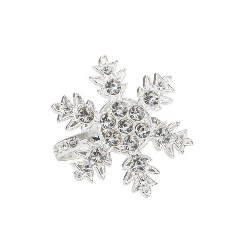 6Gb sudraba kalnu sniegpārsliņu salvešu gredzeni Ziemassvētku pusdienu galda klāšanai dzimšanas dienas kāzu galda salvešu turētājs HWC90