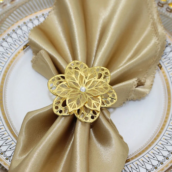 8 τμχ Χρυσά ασημένια στρας DIY δαχτυλίδια χαρτοπετσέτας για Χριστουγεννιάτικες δεξιώσεις γάμου γιορτινή διακόσμηση τραπεζιού HWD27