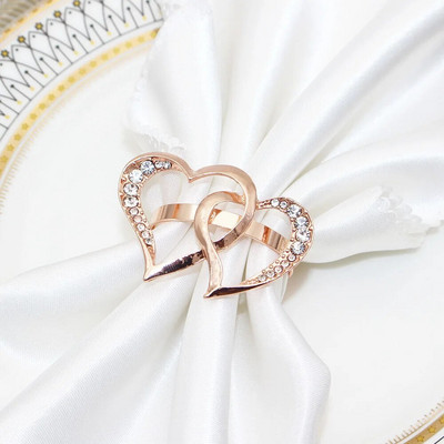 8Gb Zelta sudraba Rhinestone DIY salvešu gredzeni Ziemassvētkiem Pateicības kāzu pieņemšanām Svētku ballīšu galda dekors HWD27