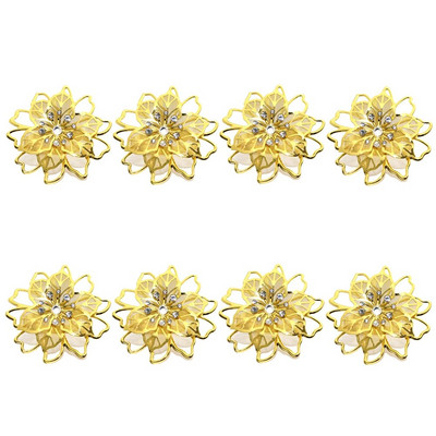 8Gb Zelta sudraba Rhinestone DIY salvešu gredzeni Ziemassvētkiem Pateicības kāzu pieņemšanām Svētku ballīšu galda dekors HWD27