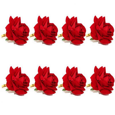 8Gb Zelta sudraba Rhinestone DIY salvešu gredzeni Ziemassvētkiem Pateicības kāzu pieņemšanām Svētku ballīšu galda dekors HWD27