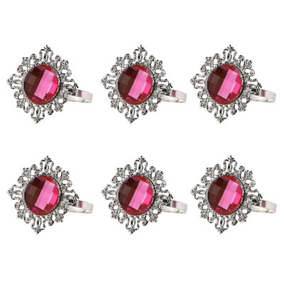 6Gb Dimanta salvešu gredzeni Crystal Rhinestone Bling salvešu turētāji kāzu Ziemassvētku vakariņu ballītei Mājas galda noformējums HWD75