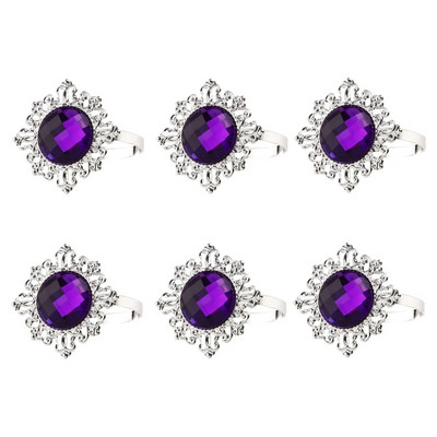 6Gb Dimanta salvešu gredzeni Crystal Rhinestone Bling salvešu turētāji kāzu Ziemassvētku vakariņu ballītei Mājas galda noformējums HWD75