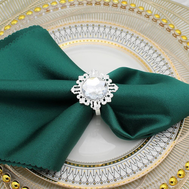 6Gb Dimanta salvešu gredzeni Crystal Rhinestone Bling salvešu turētāji kāzu Ziemassvētku vakariņu ballītei Mājas galda noformējums HWD75