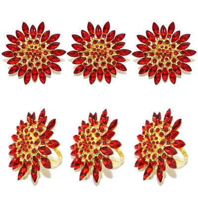 6Gb Bowknot salvešu gredzeni Bling Rhinestone salvešu gredzenu turētāji kāzu dzimšanas dienas Ziemassvētku vakariņu ballītei Mājas galda dekors