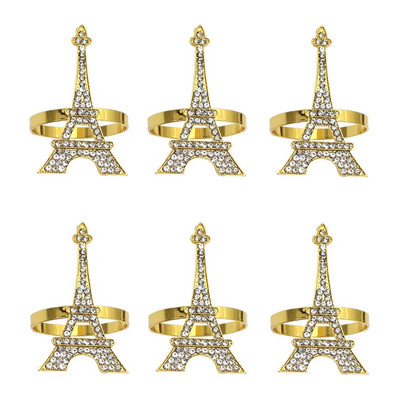 6Gb Bowknot salvešu gredzeni Bling Rhinestone salvešu gredzenu turētāji kāzu dzimšanas dienas Ziemassvētku vakariņu ballītei Mājas galda dekors