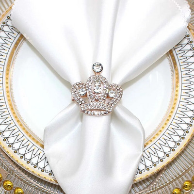 6Gb Bowknot salvešu gredzeni Bling Rhinestone salvešu gredzenu turētāji kāzu dzimšanas dienas Ziemassvētku vakariņu ballītei Mājas galda dekors