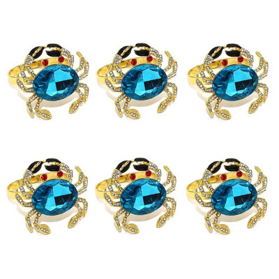 6Gb Bowknot salvešu gredzeni Bling Rhinestone salvešu gredzenu turētāji kāzu dzimšanas dienas Ziemassvētku vakariņu ballītei Mājas galda dekors