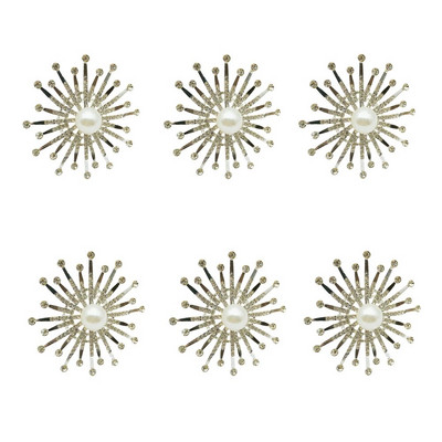 6Gb Bowknot salvešu gredzeni Bling Rhinestone salvešu gredzenu turētāji kāzu dzimšanas dienas Ziemassvētku vakariņu ballītei Mājas galda dekors