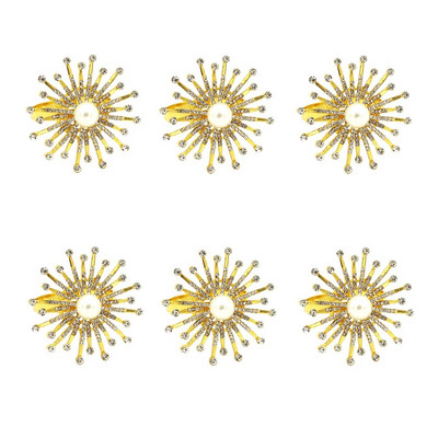 6Gb Bowknot salvešu gredzeni Bling Rhinestone salvešu gredzenu turētāji kāzu dzimšanas dienas Ziemassvētku vakariņu ballītei Mājas galda dekors