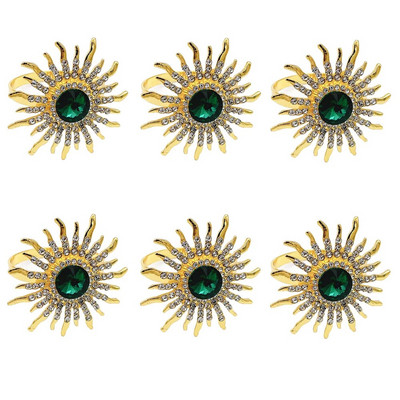 6Gb Bowknot salvešu gredzeni Bling Rhinestone salvešu gredzenu turētāji kāzu dzimšanas dienas Ziemassvētku vakariņu ballītei Mājas galda dekors