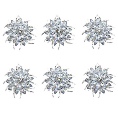 6Gb Bowknot salvešu gredzeni Bling Rhinestone salvešu gredzenu turētāji kāzu dzimšanas dienas Ziemassvētku vakariņu ballītei Mājas galda dekors