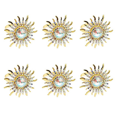 6Gb Bowknot salvešu gredzeni Bling Rhinestone salvešu gredzenu turētāji kāzu dzimšanas dienas Ziemassvētku vakariņu ballītei Mājas galda dekors