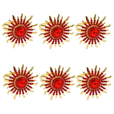 6Gb Bowknot salvešu gredzeni Bling Rhinestone salvešu gredzenu turētāji kāzu dzimšanas dienas Ziemassvētku vakariņu ballītei Mājas galda dekors