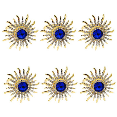 6Gb Bowknot salvešu gredzeni Bling Rhinestone salvešu gredzenu turētāji kāzu dzimšanas dienas Ziemassvētku vakariņu ballītei Mājas galda dekors