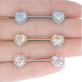 2gab 14G 16mm sirds krūšu gredzens, stienis, ķermeņa pīrsings, rotaslietas