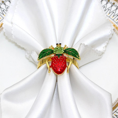 6Gb Creative Bee salvešu gredzens metāla auglis citrons zemeņu salvešu turētājs kāzu ballīte brīvdienu viesnīcas galda noformējums HWE103