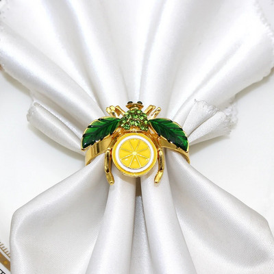 6Gb Creative Bee salvešu gredzens metāla auglis citrons zemeņu salvešu turētājs kāzu ballīte brīvdienu viesnīcas galda noformējums HWE103