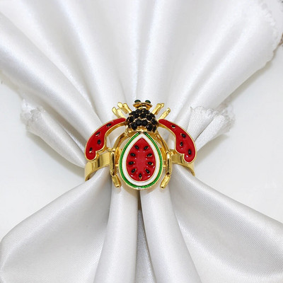 6Gb Creative Bee salvešu gredzens metāla auglis citrons zemeņu salvešu turētājs kāzu ballīte brīvdienu viesnīcas galda noformējums HWE103