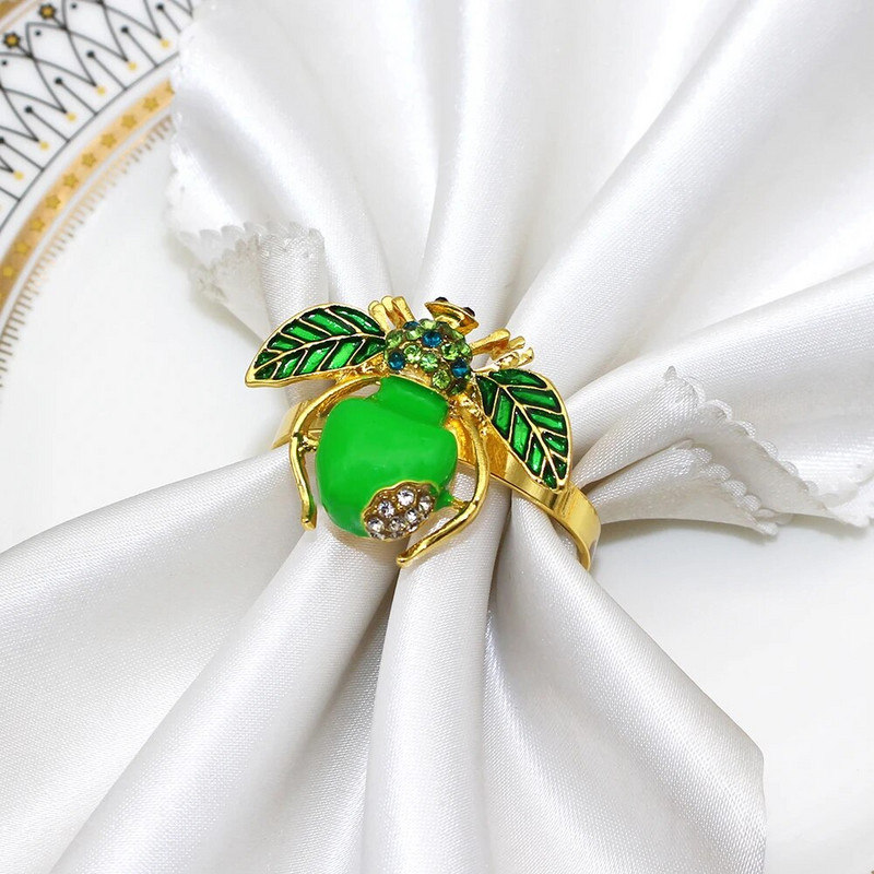 6Gb Creative Bee salvešu gredzens metāla auglis citrons zemeņu salvešu turētājs kāzu ballīte brīvdienu viesnīcas galda noformējums HWE103