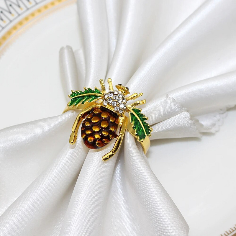 6Gb Creative Bee salvešu gredzens metāla auglis citrons zemeņu salvešu turētājs kāzu ballīte brīvdienu viesnīcas galda noformējums HWE103