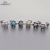 1,2*6/8mm tērauda iekšējais vītnis Opāls akmens auss Helix Tragus stienis pīrsings Opāls Labret Stud lūpu gredzeni Sexy Girls Rotaslietas