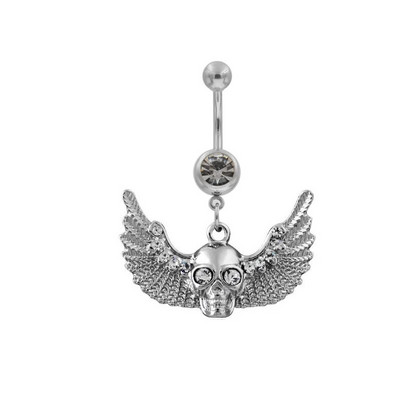 Ρετρό δαχτυλίδια με μπάρα Κοσμήματα Φύλλα Αντιαλλεργικό Κρανίο από ανοξείδωτο ατσάλι Διάτρηση κοσμήματος Κοσμήματα με μπάρα ομφαλό