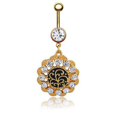 1Gb Vintage Tree Dangle Vintage Pīrsings Naba Vēders Nerūsējošā tērauda Vēdera nabas Pīrsings Stienis Nabas Gredzens Ķermeņa Rotaslietas