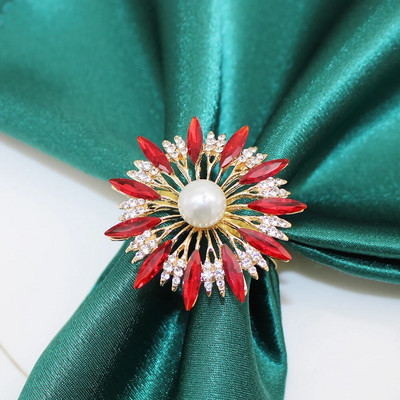 6db gyémánt virág szalvétagyűrű tartó hálaadáshoz Halloween húsvét karácsony esküvő esküvő ünnep asztaldísz HWD110