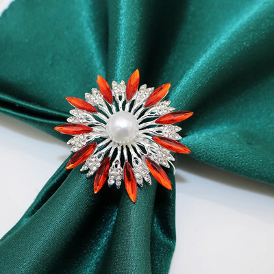 6db gyémánt virág szalvétagyűrű tartó hálaadáshoz Halloween húsvét karácsony esküvő esküvő ünnep asztaldísz HWD110