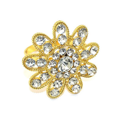 6db gyémánt virág szalvétagyűrű tartó hálaadáshoz Halloween húsvét karácsony esküvő esküvő ünnep asztaldísz HWD110