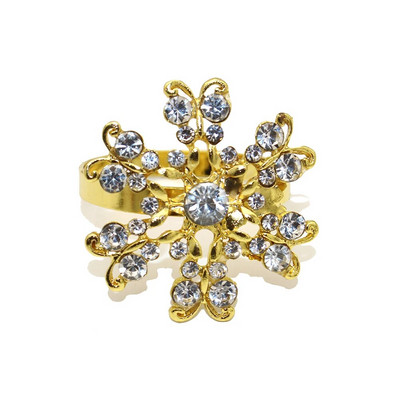 6db gyémánt virág szalvétagyűrű tartó hálaadáshoz Halloween húsvét karácsony esküvő esküvő ünnep asztaldísz HWD110