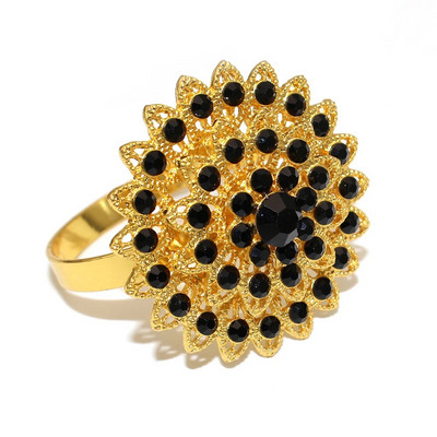 6db gyémánt virág szalvétagyűrű tartó hálaadáshoz Halloween húsvét karácsony esküvő esküvő ünnep asztaldísz HWD110