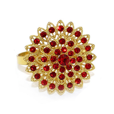 6db gyémánt virág szalvétagyűrű tartó hálaadáshoz Halloween húsvét karácsony esküvő esküvő ünnep asztaldísz HWD110