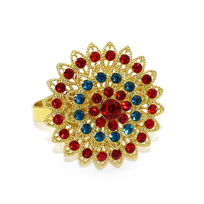 6db gyémánt virág szalvétagyűrű tartó hálaadáshoz Halloween húsvét karácsony esküvő esküvő ünnep asztaldísz HWD110