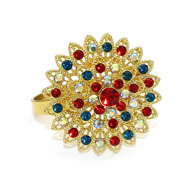 6db gyémánt virág szalvétagyűrű tartó hálaadáshoz Halloween húsvét karácsony esküvő esküvő ünnep asztaldísz HWD110