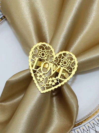 6Gb Dimanta sirds salvešu gredzeni Valentīna dienai, kāzu dzimšanas dienai Pateicības dienai Ziemassvētku ballītei pusdienu galda dekorēšana HWD10