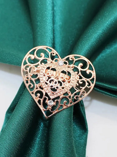 6Gb Dimanta sirds salvešu gredzeni Valentīna dienai, kāzu dzimšanas dienai Pateicības dienai Ziemassvētku ballītei pusdienu galda dekorēšana HWD10