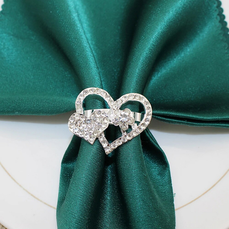 6Gb Dimanta sirds salvešu gredzeni Valentīna dienai, kāzu dzimšanas dienai Pateicības dienai Ziemassvētku ballītei pusdienu galda dekorēšana HWD10