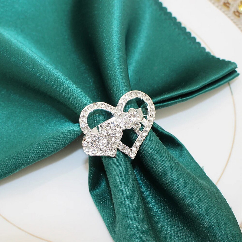 6Gb Dimanta sirds salvešu gredzeni Valentīna dienai, kāzu dzimšanas dienai Pateicības dienai Ziemassvētku ballītei pusdienu galda dekorēšana HWD10