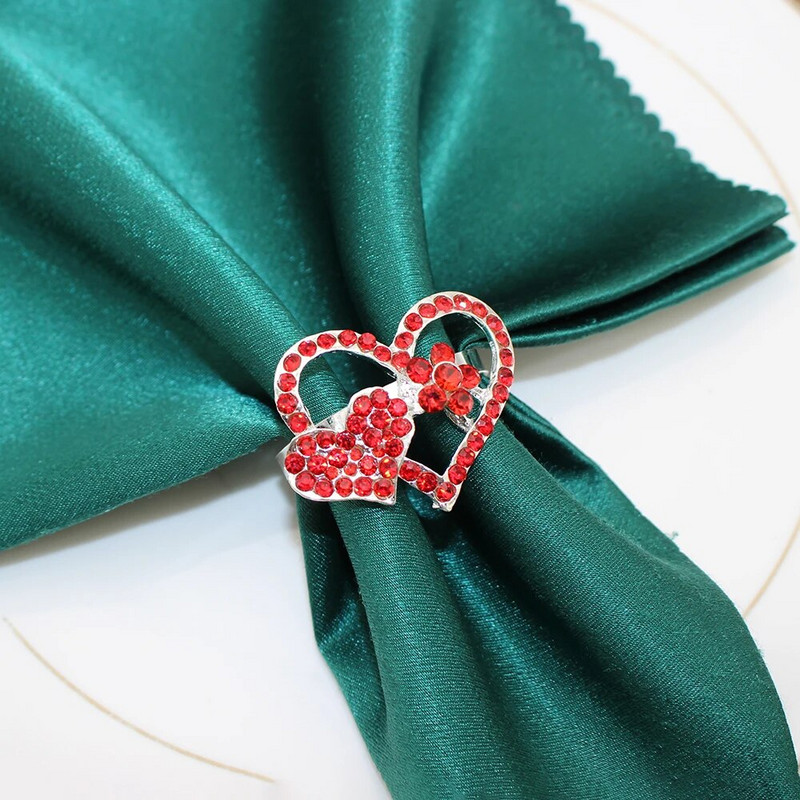 6Gb Dimanta sirds salvešu gredzeni Valentīna dienai, kāzu dzimšanas dienai Pateicības dienai Ziemassvētku ballītei pusdienu galda dekorēšana HWD10