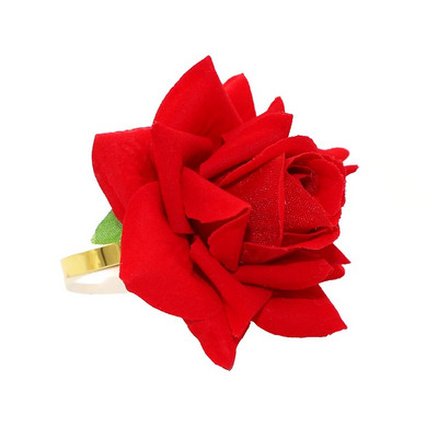 6Gb Valentīndienas sirds salvešu gredzeni Sarkanā kristāla kalnu kristāla salvešu gredzeni kāzu jubilejas galda dekorēšanai HWD10