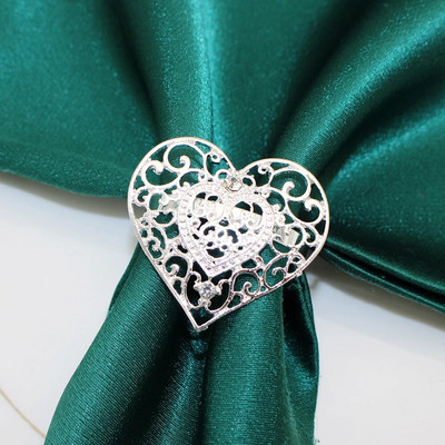 6Gb Valentīndienas sirds salvešu gredzeni Sarkanā kristāla kalnu kristāla salvešu gredzeni kāzu jubilejas galda dekorēšanai HWD10