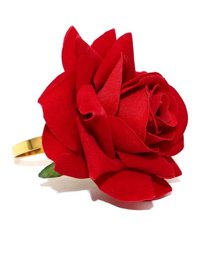 6Gb Valentīndienas sirds salvešu gredzeni Sarkanā kristāla kalnu kristāla salvešu gredzeni kāzu jubilejas galda dekorēšanai HWD10