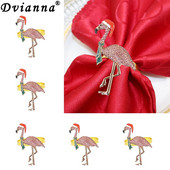 8GAB Ziemassvētku flamingo salvešu gredzens rozā krāsā Rhinestone dzīvnieku salvetes sprādze kāzu Ziemassvētku dzimšanas dienas svinībām galda dekors HWC256