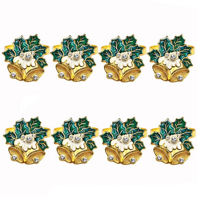 8GAB Ziemassvētku flamingo salvešu gredzens rozā krāsā Rhinestone dzīvnieku salvetes sprādze kāzu Ziemassvētku dzimšanas dienas svinībām galda dekors HWC256